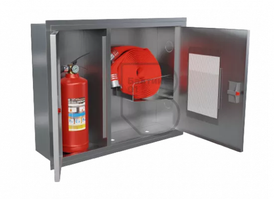 Шкафы пожарные для крана, рукава и одного огнетушителя (ШПК-315) из нержавеющей стали